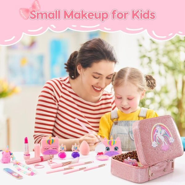 Kids Makeup Kit for Girl, Washable Kids Makeup Toy Kit, Real Makeup for Kid Little Girls, Birthday Gifts for 3-12 Year Old Girls