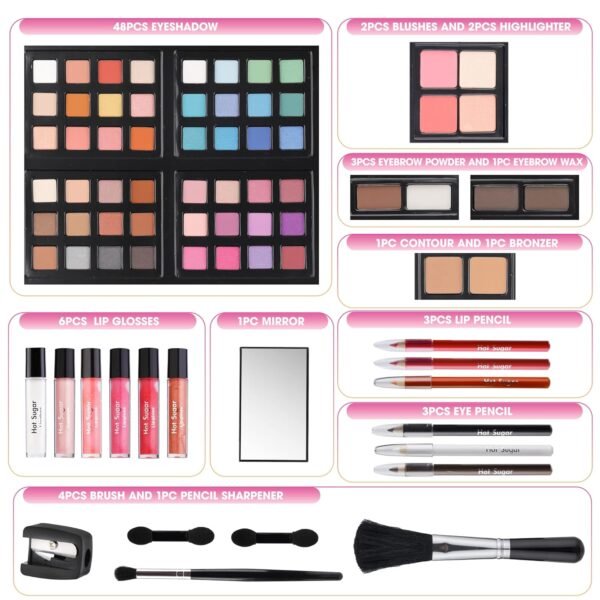 816-EqDGB7L._SL1500_.jpg Hot Sugar Makeup Kit for Teenager Girls 10-12, All in One Beginner Makeup Kit for Women Full Kit, Teen makeup kit Cosmetic Gift Set on Birthday Christmas(PURPLE DAISY)