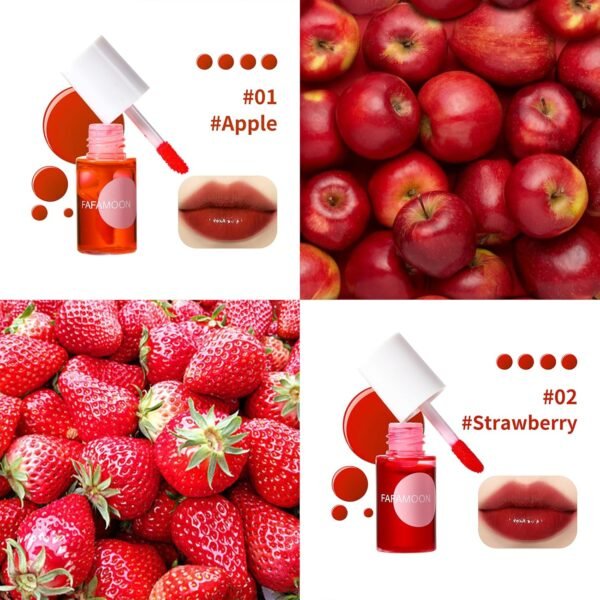 4 Colors Lip Tint Stain Set, Lip Stain Long Lasting Waterproof, Lightweight, Non-sticky, Transfer-Proof Lip Gloss, Matte Finish Korean Makeup, Multi-Use Lip and Cheek Tint