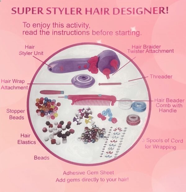 816B0pcbNOL._AC_SL1500_.jpg Automatic Hair Braider for Girls, Hair Braider Toys Hair Beads forGirls, Kids Hair Styling Kit Girls Hair Braider Tool, DIY Hair Salon Toys for Girls - Deluxe Package,AA Battery not Included