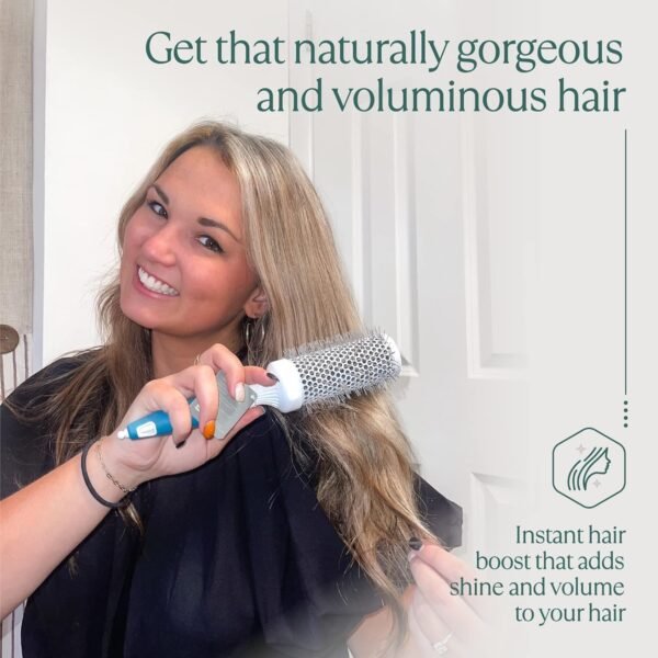 816BO8tAtUL._SL1500_.jpg Professional Round Brush for Blow Drying - Small Ceramic Ionic Thermal Barrel Brush for Sleek, Precise Heat Styling and Salon Blowout - Lightweight Round Hair Brush (Barrel 1.3 inch, Bristle 2 Inch)