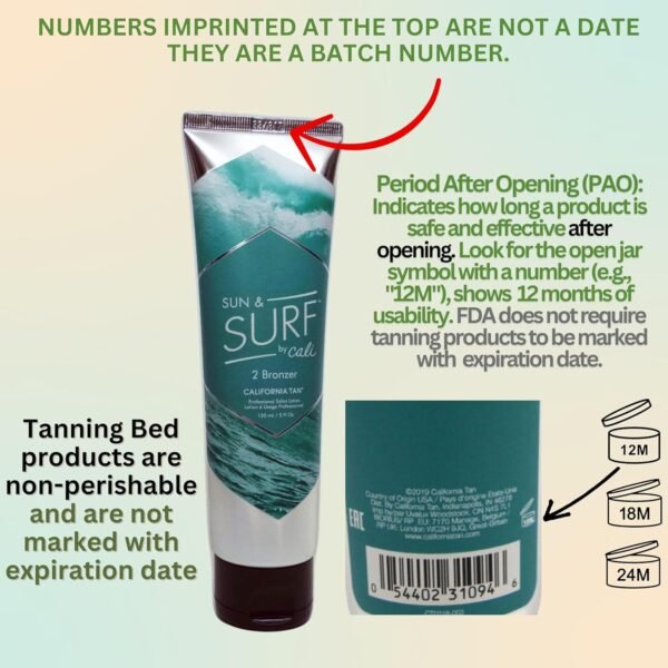 California Tan Cali Sun & Surf Step 2 Bronzer Tanning Bed Lotion, 5 ounces, Indoor or Outdoor Tanning