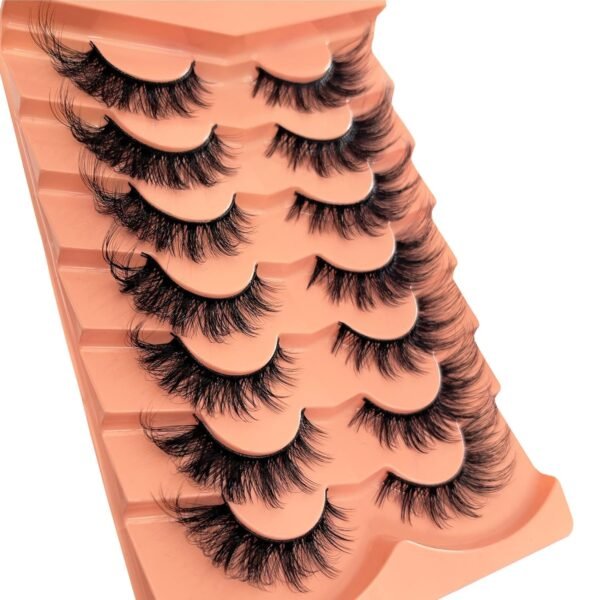 816doGgvm9L._SL1500_.jpg False Eyelashes Strip Lashes Wispy Yasnai Cat Eye Lash Fake Eyelash Natural Look Volume 18mm Mink Fluffy Fox Eyelashes 7 Pairs Pack 9D