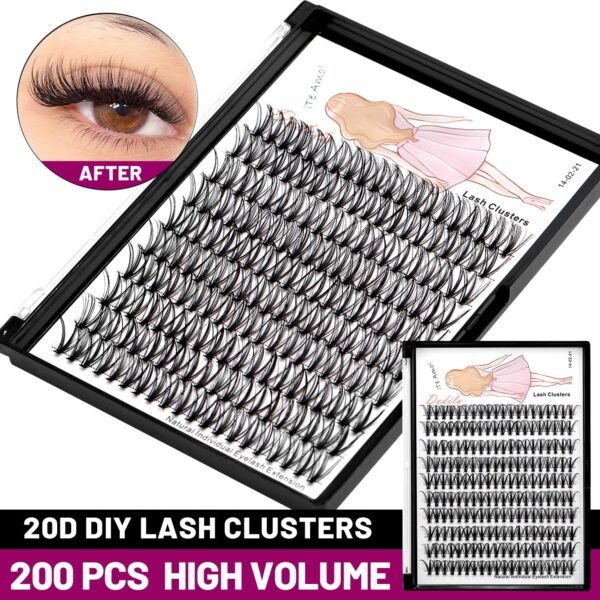816tJFbztL._SL1500_.jpg 8-22mm to Choose 20D/40D/60D/80D/100D Individual False Eyelashes Makeup Cluster Eyelashes Thickness 0.07mm D Curl Natural long Black Soft 3D Eye Lashes Extensions (20D-14mm)