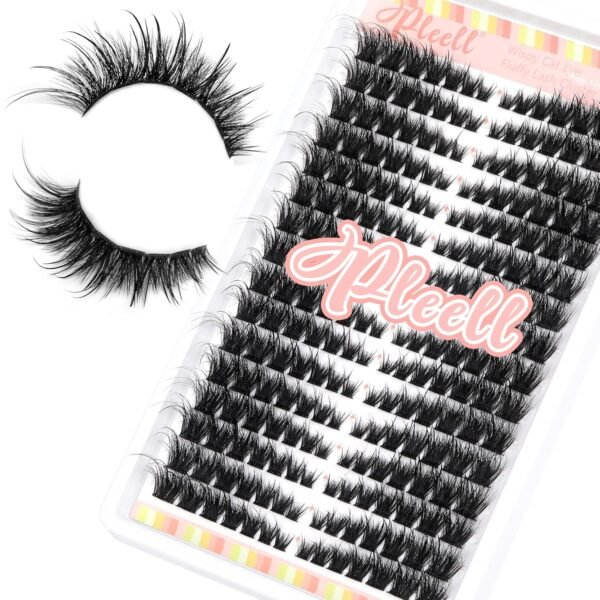 8173c9N-LYL._SL1500_.jpg Fluffy Lash Clusters Wispy D Curl Eyelash Clusters 7-19MM Cluster Eyelash Extensions 224Pcs Cat Eye Individual Lashes Clusters Soft Luxury DIY Lash Extension Clusters at Home by Pleell