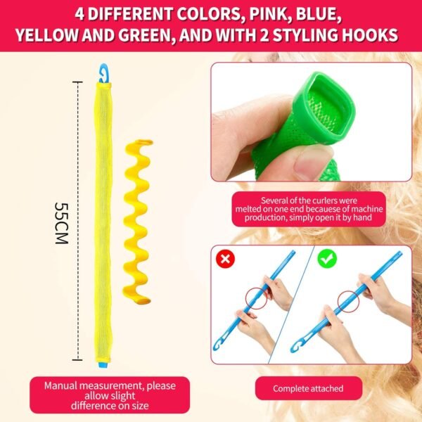 8175A1GBGQL._SL1500_.jpg 30 Pieces Heatless Waves Curlers Spiral Curls Styling Kit No Heat Hair Waver Spiral Curlers Rollers with 2 Pieces Styling Hooks for Most Hairstyles (55 cm)