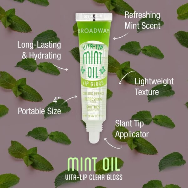 8177n6mBtQL._SL1500_.jpg Ruby Kisses Broadway Vita-Lip Clear Lip Gloss (Mint Oil 3 Pack), Ultra-Hydrating & Soothing Formula with Vitamin Oils, High-Shine Non-Sticky Finish, Nourishing Glossy Lip Balm With Cooling Effect