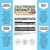 817TeoMZskL._AC_SL1500_.jpg Coconut Oil Capsules 2000mg - Organic Pure Extra Virgin Unrefined Cold Pressed MCT Rich & Non-GMO for Healthy Skin Nails Hair Growth Support Bloating Anti Aging Digestion - 120ct (2 Month Supply)