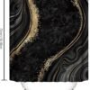 beifivcl 4Pcs Luxury Marble Shower Curtain Sets, Bathroom Sets with Shower Curtain, Toilet Lid Rug, Bath Mat and Contour Mat, Shower Curtain with 12 Hooks for Bathroom Set Decor 72 x 72 Inch, Black﻿