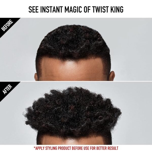 RED by Kiss Bow Wow X Twist King -Premium Luxury Twist Styler Brush with 3PCS Plastic Styling Piks, Durable Washable Afro Curl Sponge Racket for Barbers and Daily Use, Ideal for Curly, Coiled, 4C Hair