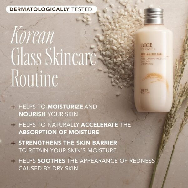 818-wqupg1L._SL1500_.jpg The Face Shop Rice Ceramide Moisturizing Emulsion - Rice Extract - Lightweight Face Moisturizer - Brightening - Hydrating Targets Dryness - Strengthens Skin Barrier - Face Lotion - Korean Skin Care