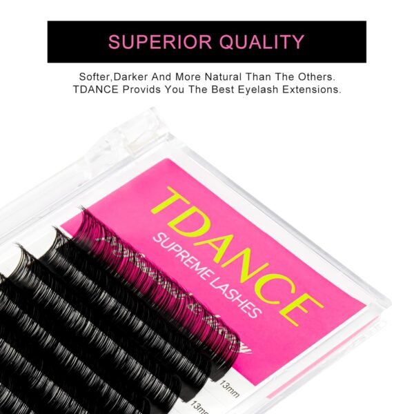 8183QM8HPQL._SL1500_.jpg TDANCE Premium C CC D DD J B L Curl 0.03-0.18mm Thickness Semi Permanent Individual Eyelash Extensions Silk Volume Lashes Extensions Professional Salon Use(D,0.05,13mm)