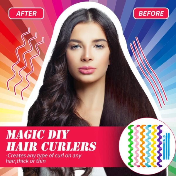 818EDnUdiEL._SL1500_.jpg 30 Pieces Heatless Waves Curlers Spiral Curls Styling Kit No Heat Hair Waver Spiral Curlers Rollers with 2 Pieces Styling Hooks for Most Hairstyles (55 cm)