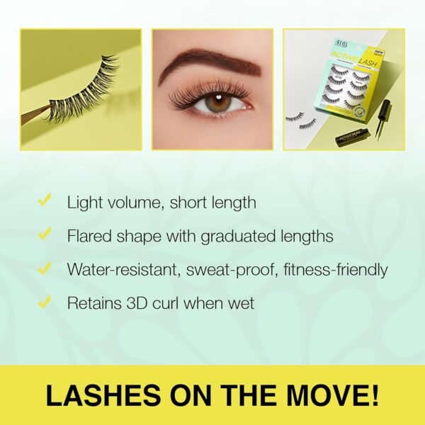 818HIF1mSCL._SL1500_.jpg Ardell Active Lash - Speedy, False Eyelashes, Water-Resistant, Lightweight, Strip Lashes, 4 Pairs, 1-Pack