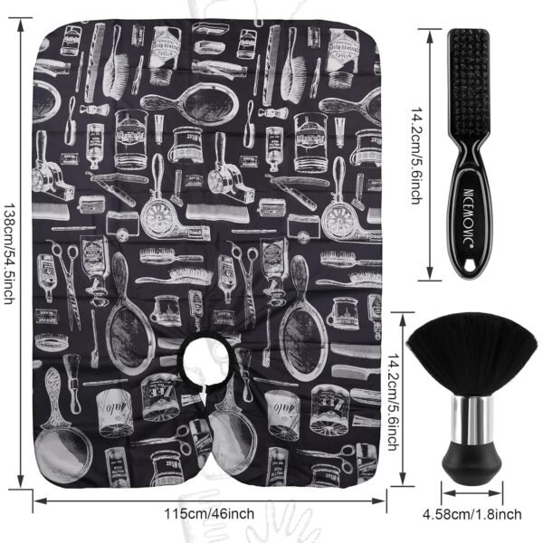 818Y5CF1qcL._SL1500_.jpg NICEMOVIC Hair Cutting Barber Cape for Men Women Kids with Neck Duster Brush and Barber Brush, Professional Barber Accessories Cleaning Supplies for Salon Haircut Styling