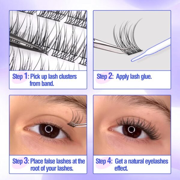 818aeeLQHkL._SL1500_.jpg Natural Cluster Lashes Kit 168 Pcs Wispy Lash Extensions CC-Curly 9-11MM Mixed Lengths Eyelash Extension Individual Kit with Lashes Bond and Seal and Tweezers DIY at Home by Mavphnee