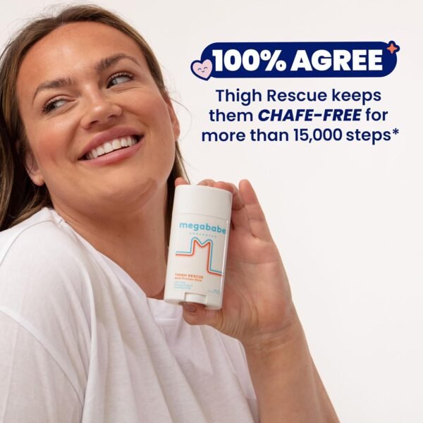 Megababe Thigh Rescue Anti-Chafe Stick | Prevents Skin Chafe & Irritation | Thighs, arms, bra-lines & more | 2.12oz - Unscented Summer Vacation Essentials