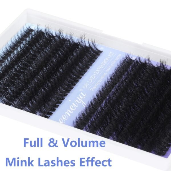 Geeneiya Eyelash Clusters Full Lash Extension Mink Thick Cluster Eyelash Extensions 10-18MM Cluster Lashes Individual Wispy Fake Eyelashes, Not Kit (60D+80D, 280Pcs)