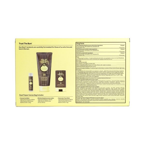8190EJBhJL._SL1500_.jpg Sun Bum Road Tripper - Travel Sized Sun Care Pack with Sunscreen Lotion, Face Stick, and Lip Balm - SPF 30 Broad Spectrum UVA/UVB Protection - Hawaii 104 Act Compliant - TSA Friendly