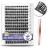 Self Adhesive Eyelashes, 156 PCS Self Adhesive Eyelash Clusters, No Glue Needed, Dual-row Glue Strips 8-16mm Mixed Individual Lash Extension Super Sticky Reusable False Lashes