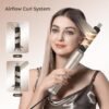 6 in 1 Blow Dryer Brush 60000RPM Hair Dryer Brush Detachable Air Curler Wrap Styler Professional Hot Air Brush Round Brush Blow Dryer Hair Styling Tools (Silver)