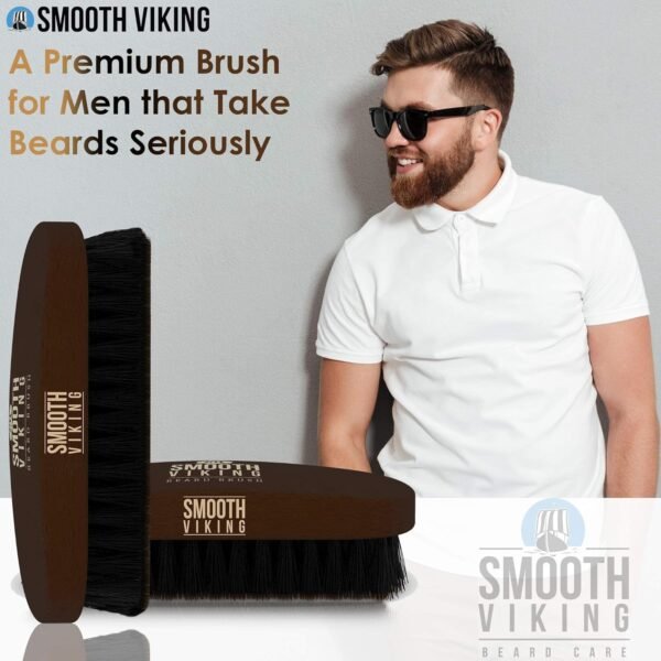 819GAntX6tL._SL1500_.jpg Smooth Viking Beard Brush & Comb Gift Set for Men - Natural Boar Bristle Hair Brush & Wooden Comb, Boar Brush for Facial Hair Styling, Grooming & Beard Shaping Tool, Men Hair Products - Brown