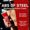 SteelFit Abs of Steel Maximum Definition Cream - Skin Tightening, Toning & Firming Lotion for Sculpting Abs - L-Carnitine Pre & Post Workout Supplement for Men & Women - Non-Greasy Formula, 8 Ounces