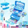 Kids Makeup Kit for Girl - Kids Makeup Kit Toys for Girls,Play Real Makeup Girls Toys,Washable Make Up for Little Girls,Non Toxic Toddlers Cosmetic for Children Age 3-12 Years Old,Teen (Blue)