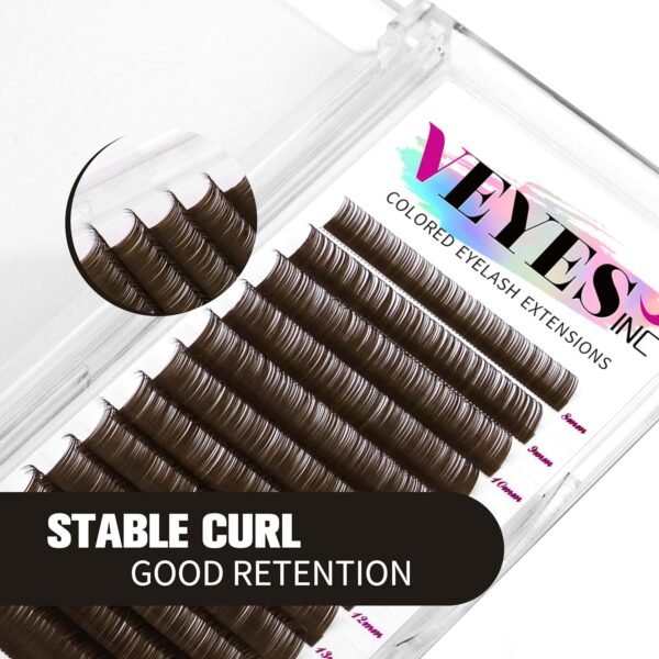 819UepxlN-L._SL1500_.jpg VEYES INC Colored Lash Extensions 03 05 07 15 C/D Curl 8-16mm Mixed Length Tray, Premium Individual Silk Eyelashes, Professional Supplies for Lash Techs (Dark Latte Brown 0.05 D 8-16mm)