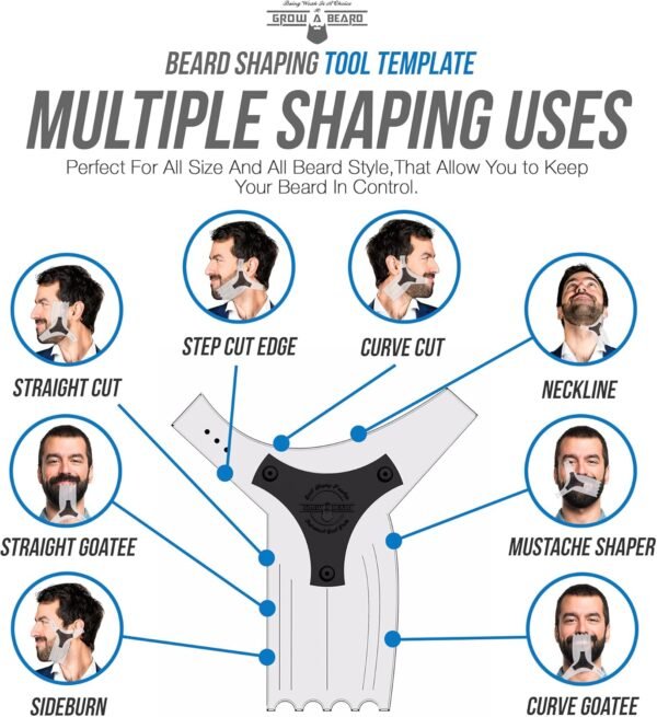 819apa43XmL._AC_SL1500_.jpg Beard Shaper & Beard Shaping Tool for Men, Beard Lineup Guide Template, Perfect for Styling and Edging, Includes Dual Action Beard Comb & Barber Pencil Liner