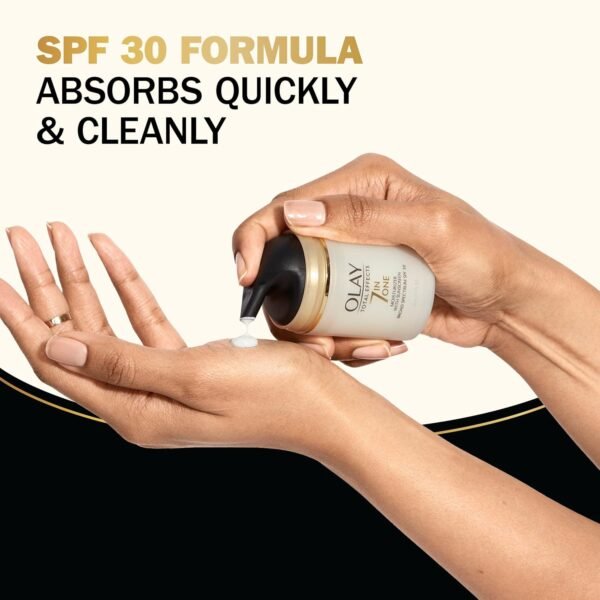 Olay Facial Moisturizing Lotion SPF 30 Total Effects for Dry Skin, 7 Benefits including Minimize Pores, Anti-Aging, 1.7 oz