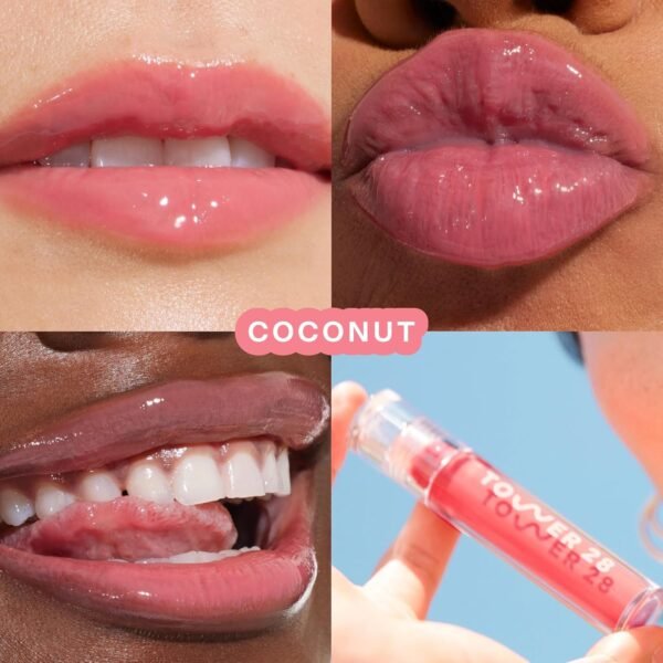 819dSqvqHnL._SL1500_.jpg Tower 28 ShineOn Milky Lip Jelly, COCONUT, Non-Sticky, Hydrating Vegan Lip Gloss in Milky Rosy Pink, Apricot and Raspberry Seed Oil, Moisturizing, Clean, Cruelty Free