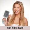 819fUnZJtpL._SL1500_.jpg Conair Velvet Touch Paddle Cushion hair brush - Detangling hairbrush - curly or straight styles - men or women - detangler - features soft touch handle - Sage Green
