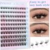 Self Adhesive Eyelashes Natural Self Adhesive Lash Clusters Pre glued Eyelash Clusters zanlufly No Glue Needed Lashes Wispy C-curly Cluster Eyelash extensions 10-16MM Individual Lashes