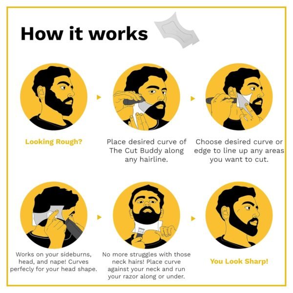 819wqYfq8NL._SL1500_.jpg The Cut Buddy Original Shaping Tool, Clear Beard and Hairline Template with Bonus Tracer Pencil, As Seen on Shark Tank