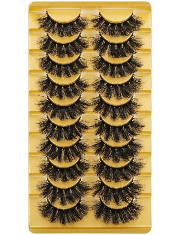 819zIvYGZ4L._SL1500_.jpg Eyelashes Mink Lashes Fluffy Natural Look False Lashes Wispy Full Eye Lashes 8D 20 mm Long D Curl Strip Eyelashes Pack 10 Pairs Reusable Fake Eyelashes That Look Like Extensions by Goddvenus