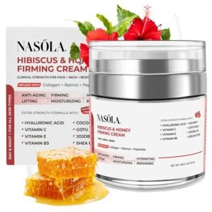 81A4yJnC2GL._SL1500_.jpg Hibiscus and Honey Firming Cream, Neck Firming Cream, Skin Tightening Cream, Skin Firming and Tightening Lotion for Face and Body, Anti-Wrinkle Facial Moisturizer with Collagen, 1.85 Oz/55ml