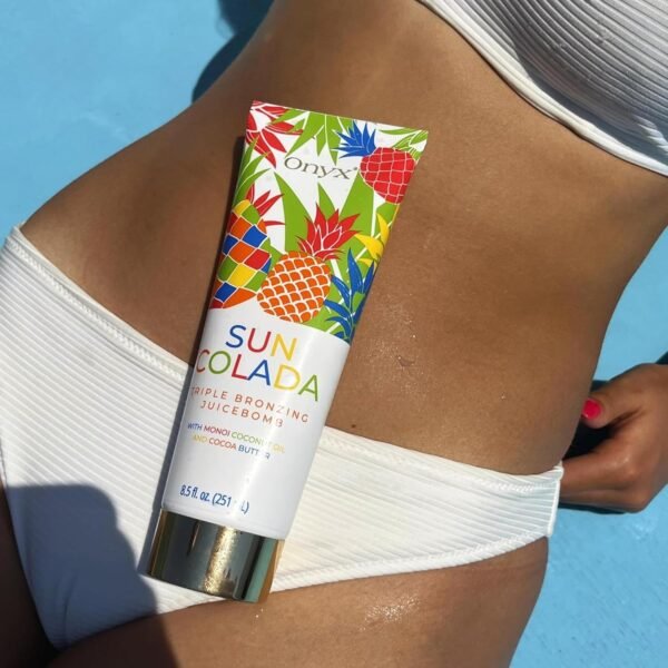 Onyx Suncolada Triple Bronzing Pineapple Tanning Bed Lotion - Indoor & Outdoor Bronzing with Natural Fruit Extracts, Hydrating, Moisturizing, Anti-Aging, Indoor Tanning Lotion with Bronzer