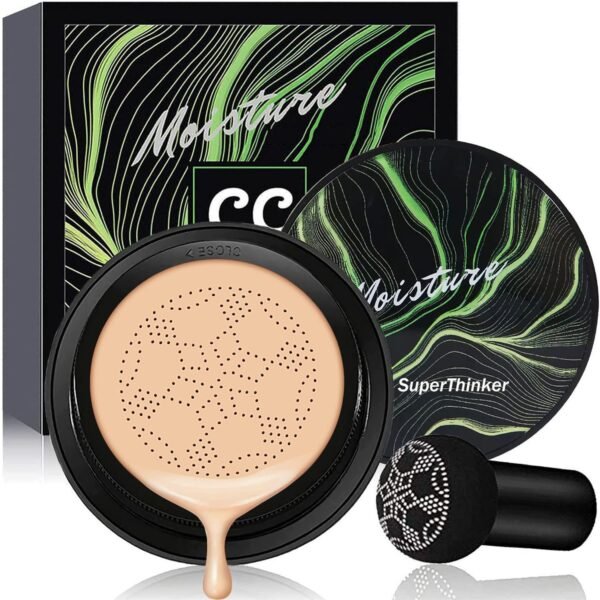 81AbFlnraNL._SL1500_.jpg Air Cushion CC Cream Mushroom Head Foundation, Moisturizing BB Cream Makeup Long Lasting Matte Concealer (Natural)