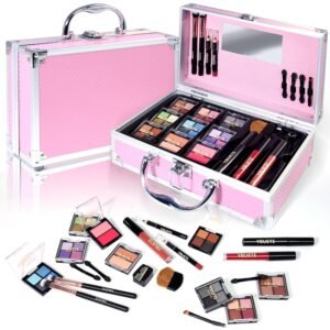 Makeup Starter Set, Beginner Cosmetics Kit, Full Train Case, Eyeshadow, Blusher, Contour, Eyebrow Powder