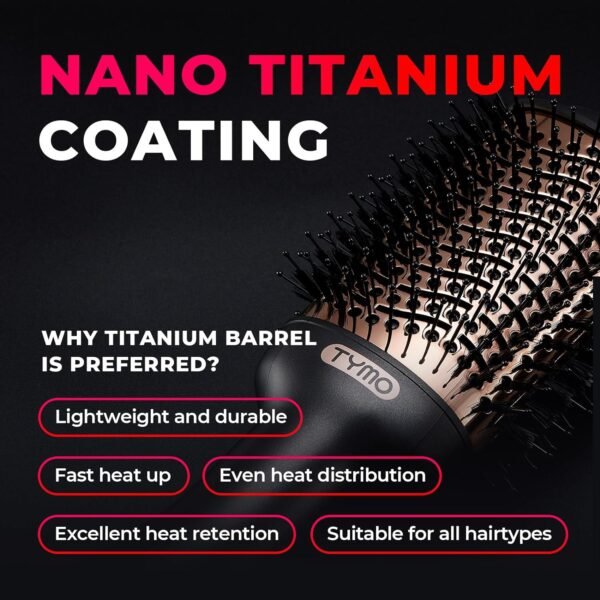 TYMO Hair Dryer Brush Blow Dryer Brush in One, 4 in 1 Ionic Hair Dryer and Styler Volumizer with Oval Titanium Barrel, Hot Air Straightener Brush for Smooth Frizz-Free Blowout, Gold