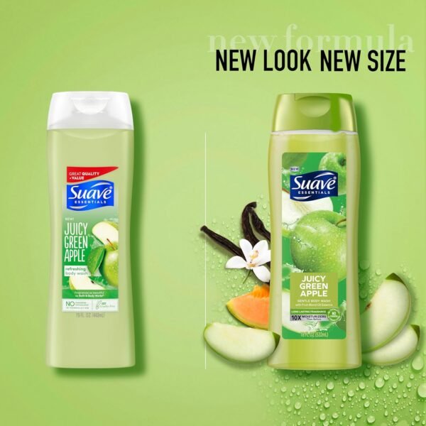 Suave Moisturizing Body Wash, with Juicy Apple and Vitamin E Extract, No Parabens, No Phtahaltes, 18 Oz Pack of 6