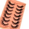 81BUUupfiVL._SL1500_.jpg False Eyelashes Strip Lashes Wispy Yasnai Cat Eye Lash Fake Eyelash Natural Look Volume 18mm Mink Fluffy Fox Eyelashes 7 Pairs Pack 9D