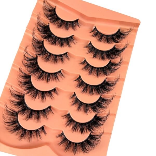 81BUUupfiVL._SL1500_.jpg False Eyelashes Strip Lashes Wispy Yasnai Cat Eye Lash Fake Eyelash Natural Look Volume 18mm Mink Fluffy Fox Eyelashes 7 Pairs Pack 9D