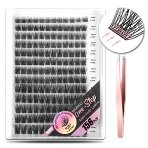 81BwSelzAZL._SL1500_.jpg Self Adhesive Eyelashes, 156 Pcs Self Adhesive Eyelash Clusters, No Glue Needed, Invisible 2-Strip Tape - Longer Lasting, No Sticky Residue Pre Glued Eyelashes (Volume-Mixed)
