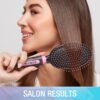 81Bz91WsYxL._SL1500_.jpg Conair Salon Results Hairbrush - Men and Women - Detangling Hair brush - ideal for curly or straight styles - features wire bristles and cushion Base - Pink/Black