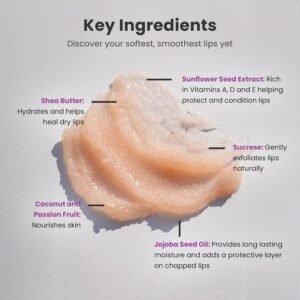 81C2faGDBL._SL1500_.jpg Dermasuri Lip Exfoliator Scrub and Moisturizer, Sugar Scrubs, Overnight Hydration & Softening, Brighten and Soften Dark Lips For Men & Women, Soothing Dryness, Coconut Passion Fruit Flavor 20g/0.7oz