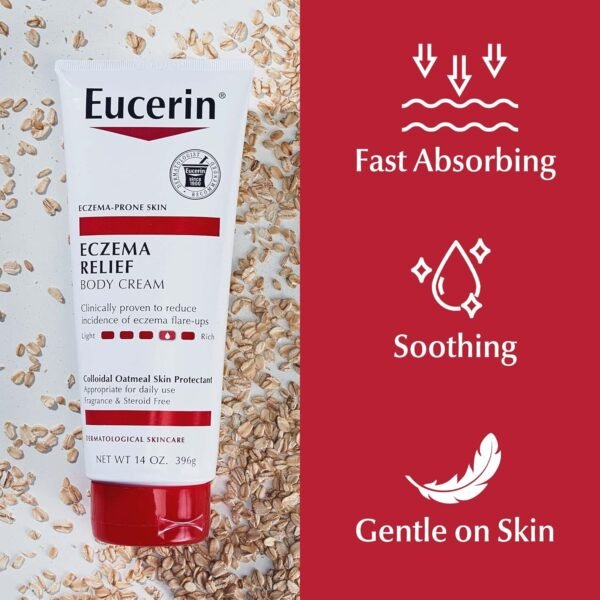 Eucerin Eczema Relief Body Cream, Eczema Cream with Colloidal Oatmeal, Ceramide-3 and Licorice Root Extract, 14 Oz Tube