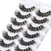 81CdMJrLEYL._SL1500_.jpg Veleasha Lashes Russian Strip Lashes Eyelashes with Clear Band Looks Like Eyelash Extensions D Curl Lash Strips 10 Pairs Pack (DT01)