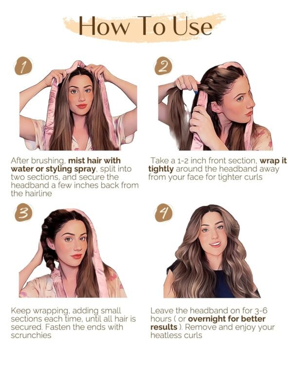81ChgpTCz4L._SL1500_.jpg Yanibest Heatless Hair Curler, No Heat Hair Curlers to Sleep in, Super Soft Ribbon Wrap for Long Hair, Overnight Heatless Curling Set with Scrunchies and Clip, for All Hair types